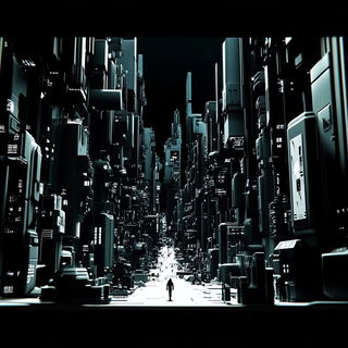 Basalt Skycut style, Midjourney V6.1: cinematic shot from sci-fi movie