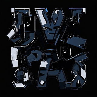 Basalt Skycut style, Midjourney V6.1: typographic composition with large letters