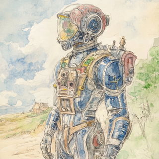 Baroque Fracture Studio style, Midjourney V6.1: concept art character design of retropunk steam knight