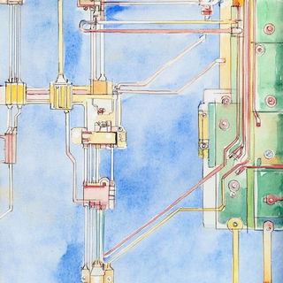 Baroque Fracture Studio style, Midjourney V6.1: technical infrastructure blueprint schematics
