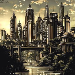 Whiteframe Sublimation style, Midjourney V6.1: megacity with futuristic bioarchitecture