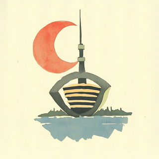 Lanternglyphic style, Midjourney V6.1: bold minimalist logo design for Istanbul city municipal services