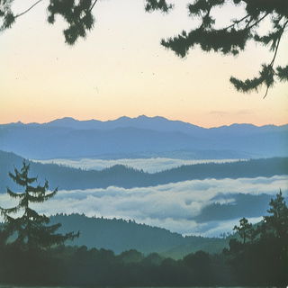 Lanternglyphic style, Midjourney V6.1: realistic landscape photograph of quiet dawn