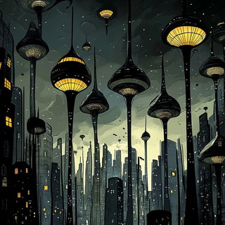 Backlit Forest Modelcraft style, Midjourney V6.1: megacity with futuristic bioarchitecture