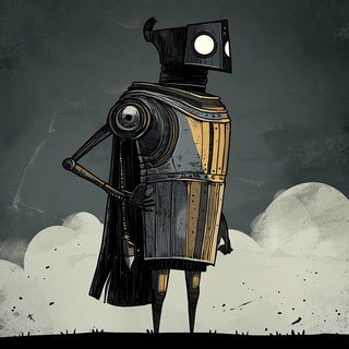 Backlit Forest Modelcraft style, Midjourney V6.1: concept art character design of retropunk steam knight