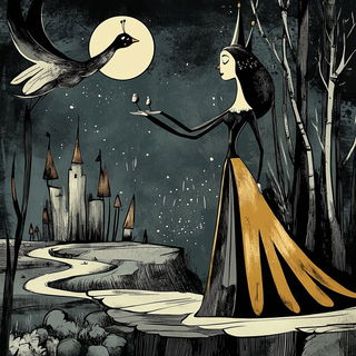 Backlit Forest Modelcraft style, Midjourney V6.1: retro fairy-tale illustration