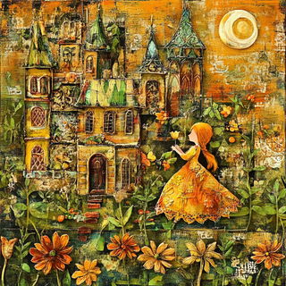 Portalchrome style, Midjourney V6.1: retro fairy-tale illustration