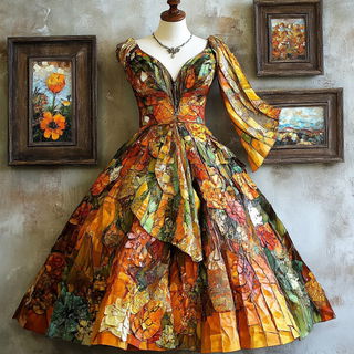 Portalchrome style, Midjourney V6.1: haute-couture fashion outfit