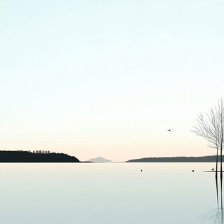 Gridwork Zellige style, Midjourney V6.1: realistic landscape photograph of quiet dawn