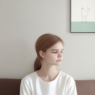 Gridwork Zellige style, Midjourney V6.1: photographic portrait of female protagonist