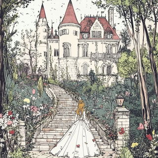 Inkastral style, Midjourney V6.1: retro fairy-tale illustration