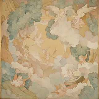 Swirlboard Lettering style, Midjourney V6.1: classical 18th-century oil painting