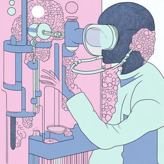 Tarnflower style, Midjourney V6.1: editorial illustration for popular scientific magazine cover