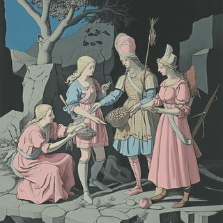 Tarnflower style, Midjourney V6.1: classical 18th-century oil painting