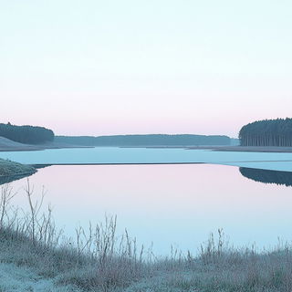 Tarnflower style, Midjourney V6.1: realistic landscape photograph of quiet dawn
