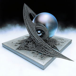 Tendrilicon style, Midjourney V6.1: abstract 3D render