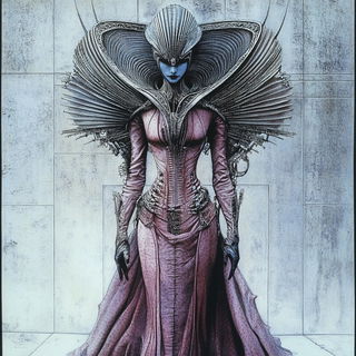 Tendrilicon style, Midjourney V6.1: haute-couture fashion outfit