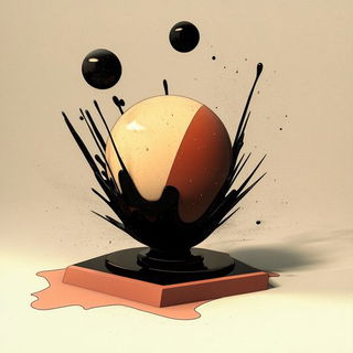 Stippletide style, Midjourney V6.1: abstract 3D render