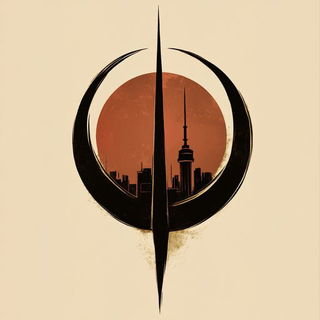 Stippletide style, Midjourney V6.1: bold minimalist logo design for Istanbul city municipal services