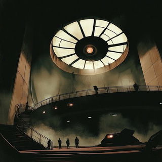 Stippletide style, Midjourney V6.1: cinematic shot from sci-fi movie