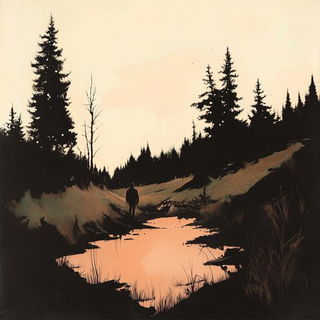 Stippletide style, Midjourney V6.1: realistic landscape photograph of quiet dawn