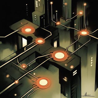 Stippletide style, Midjourney V6.1: technical infrastructure blueprint schematics