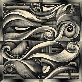 Cranefold style, Midjourney V6.1: creative pattern composition