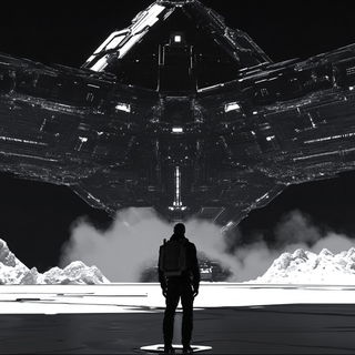 Carmine Oxide Front style, Midjourney V6.1: cinematic shot from sci-fi movie