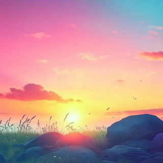 Fumeglyph style, Midjourney V6.1: realistic landscape photograph of quiet dawn