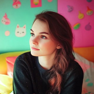 Fumeglyph style, Midjourney V6.1: photographic portrait of female protagonist