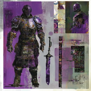 Ringward style, Midjourney V6.1: concept art character design of retropunk steam knight