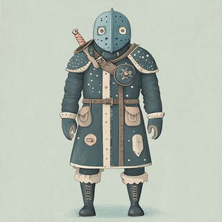 Pulsar Impasto style, Midjourney V6.1: concept art character design of retropunk steam knight