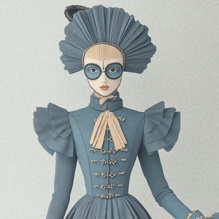 Pulsar Impasto style, Midjourney V6.1: haute-couture fashion outfit