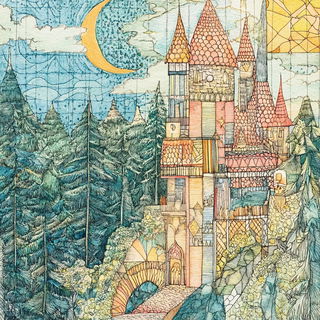 Bokehblazon style, Midjourney V6.1: retro fairy-tale illustration