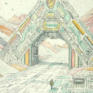 Bokehblazon style, Midjourney V6.1: cinematic shot from sci-fi movie