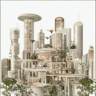 Volcanic Vastform style, Midjourney V6.1: megacity with futuristic bioarchitecture