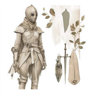 Volcanic Vastform style, Midjourney V6.1: concept art character design of retropunk steam knight
