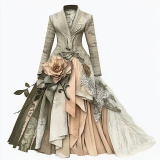 Volcanic Vastform style, Midjourney V6.1: haute-couture fashion outfit