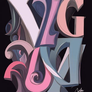 Canyonflash Iconography style, Midjourney V6.1: typographic composition with large letters