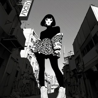 Opaline Mask Fluidics style, Midjourney V6.1: black-and-white manga comic strip