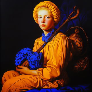 Opaline Mask Fluidics style, Midjourney V6.1: classical 18th-century oil painting