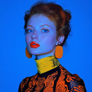 Opaline Mask Fluidics style, Midjourney V6.1: photographic portrait of female protagonist