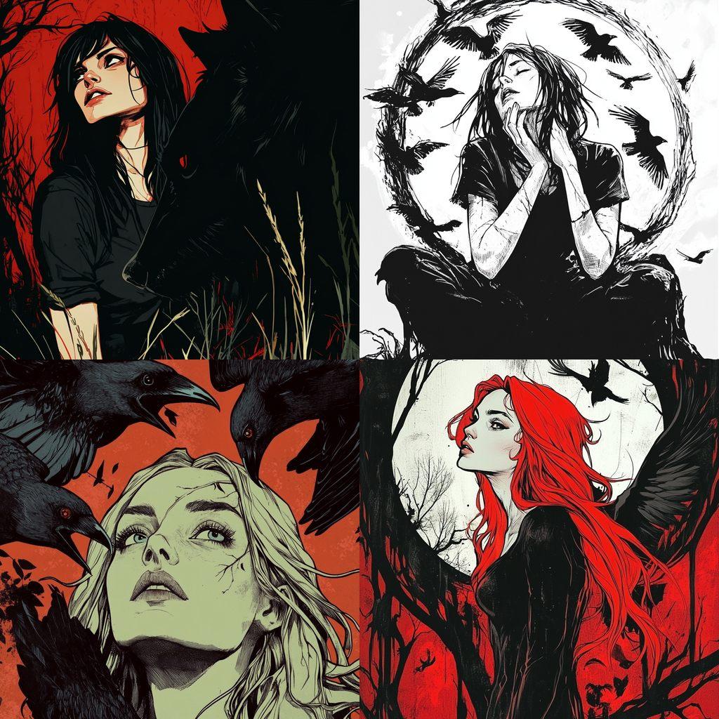 Becky Cloonan style, Midjourney V6.1, render 1 of 4