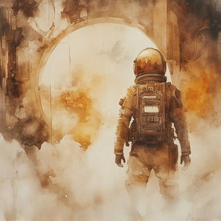 Aria Rubra style, Midjourney V6.1: cinematic shot from sci-fi movie