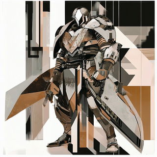 Olivarchism style, Midjourney V6.1: concept art character design of retropunk steam knight
