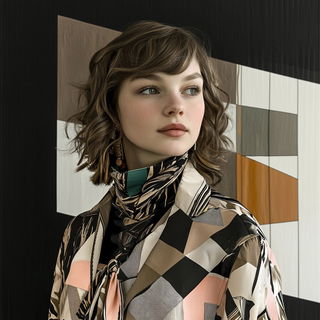 Olivarchism style, Midjourney V6.1: photographic portrait of female protagonist