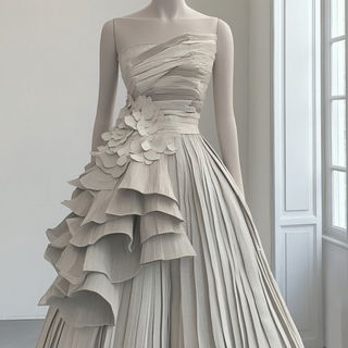 Brushbook Menagerie style, Midjourney V6.1: haute-couture fashion outfit