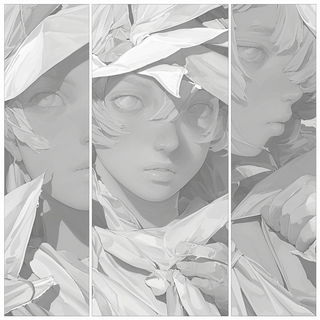Brushbook Menagerie style, Midjourney V6.1: black-and-white manga comic strip