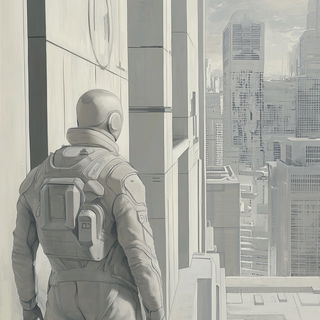 Brushbook Menagerie style, Midjourney V6.1: cinematic shot from sci-fi movie
