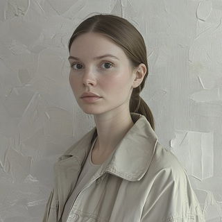 Brushbook Menagerie style, Midjourney V6.1: photographic portrait of female protagonist